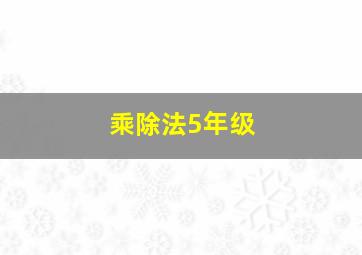 乘除法5年级