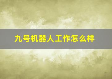 九号机器人工作怎么样