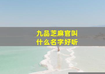 九品芝麻官叫什么名字好听