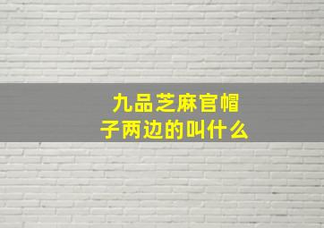 九品芝麻官帽子两边的叫什么