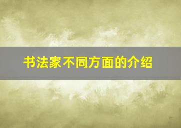 书法家不同方面的介绍