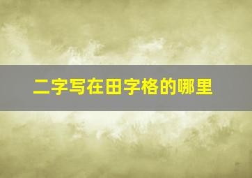 二字写在田字格的哪里