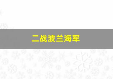 二战波兰海军