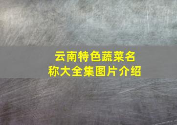 云南特色蔬菜名称大全集图片介绍