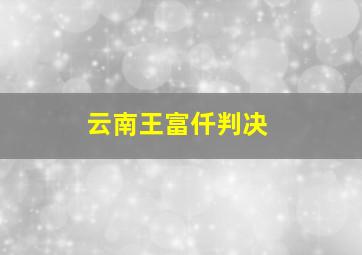 云南王富仟判决