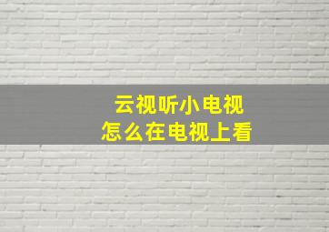 云视听小电视怎么在电视上看