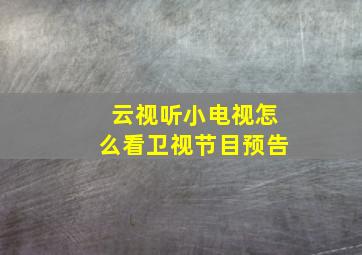 云视听小电视怎么看卫视节目预告