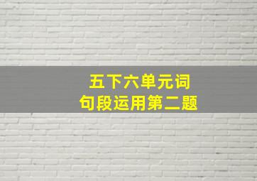 五下六单元词句段运用第二题