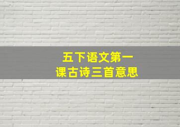 五下语文第一课古诗三首意思