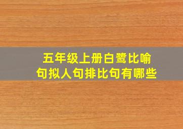 五年级上册白鹭比喻句拟人句排比句有哪些