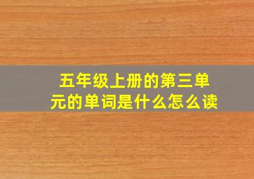 五年级上册的第三单元的单词是什么怎么读