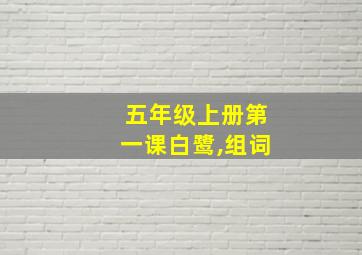 五年级上册第一课白鹭,组词