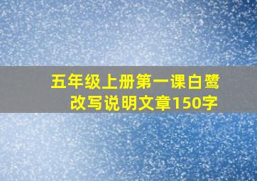 五年级上册第一课白鹭改写说明文章150字