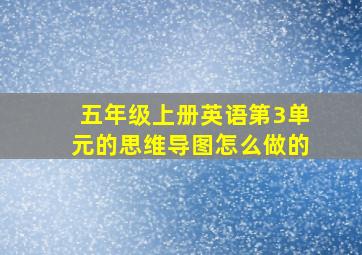 五年级上册英语第3单元的思维导图怎么做的