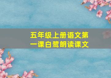 五年级上册语文第一课白鹭朗读课文