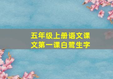 五年级上册语文课文第一课白鹭生字