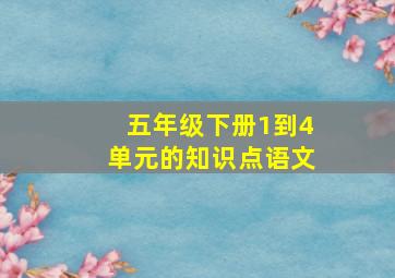 五年级下册1到4单元的知识点语文