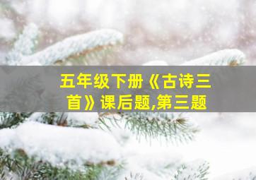 五年级下册《古诗三首》课后题,第三题