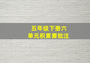 五年级下册六单元积累要批注