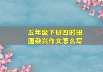 五年级下册四时田园杂兴作文怎么写