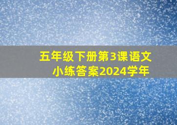 五年级下册第3课语文小练答案2024学年