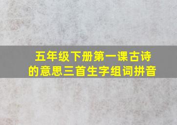 五年级下册第一课古诗的意思三首生字组词拼音