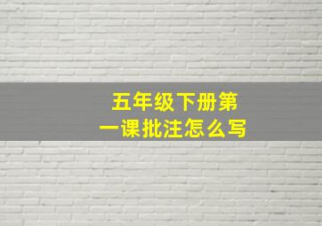 五年级下册第一课批注怎么写