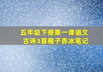 五年级下册第一课语文古诗3首稚子弄冰笔记