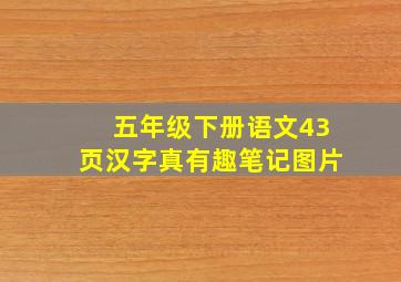 五年级下册语文43页汉字真有趣笔记图片