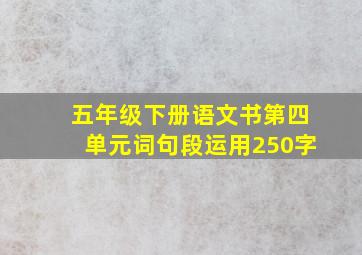 五年级下册语文书第四单元词句段运用250字