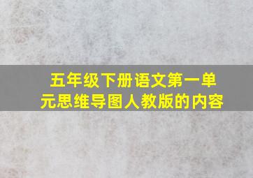 五年级下册语文第一单元思维导图人教版的内容