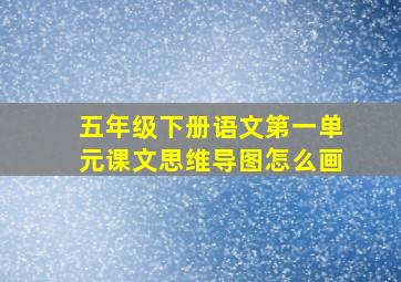 五年级下册语文第一单元课文思维导图怎么画