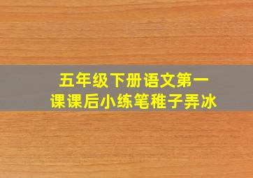 五年级下册语文第一课课后小练笔稚子弄冰