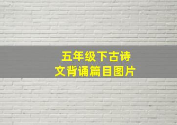 五年级下古诗文背诵篇目图片