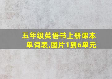 五年级英语书上册课本单词表,图片1到6单元