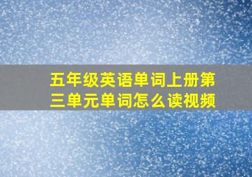 五年级英语单词上册第三单元单词怎么读视频