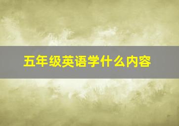 五年级英语学什么内容