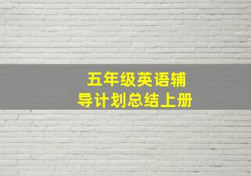 五年级英语辅导计划总结上册