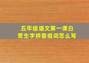 五年级语文第一课白鹭生字拼音组词怎么写