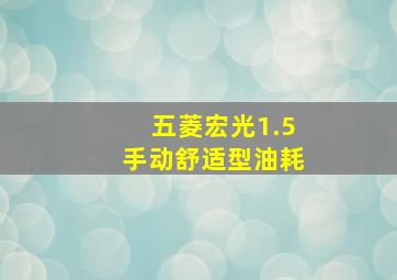 五菱宏光1.5手动舒适型油耗