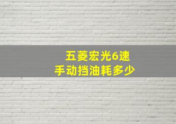 五菱宏光6速手动挡油耗多少