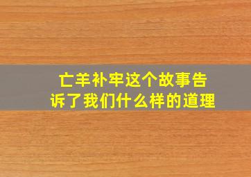 亡羊补牢这个故事告诉了我们什么样的道理