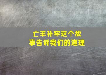 亡羊补牢这个故事告诉我们的道理