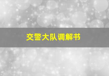 交警大队调解书