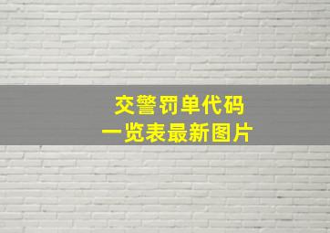 交警罚单代码一览表最新图片