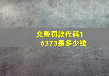 交警罚款代码16373是多少钱