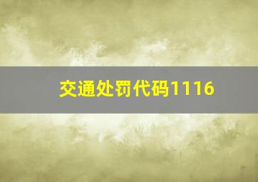 交通处罚代码1116