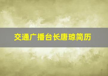 交通广播台长唐琼简历