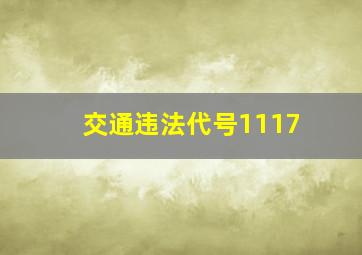 交通违法代号1117