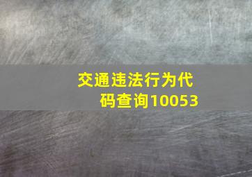 交通违法行为代码查询10053